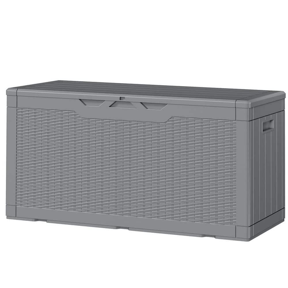Classics 100 Gal. Outdoor Storage Gray Plastic Resin Deck Box