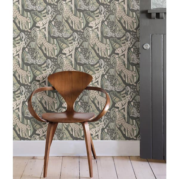 Grey Animal Print Peel and Stick Removable Wallpaper 2304 - Sample 11in x 24in (28x61cm)