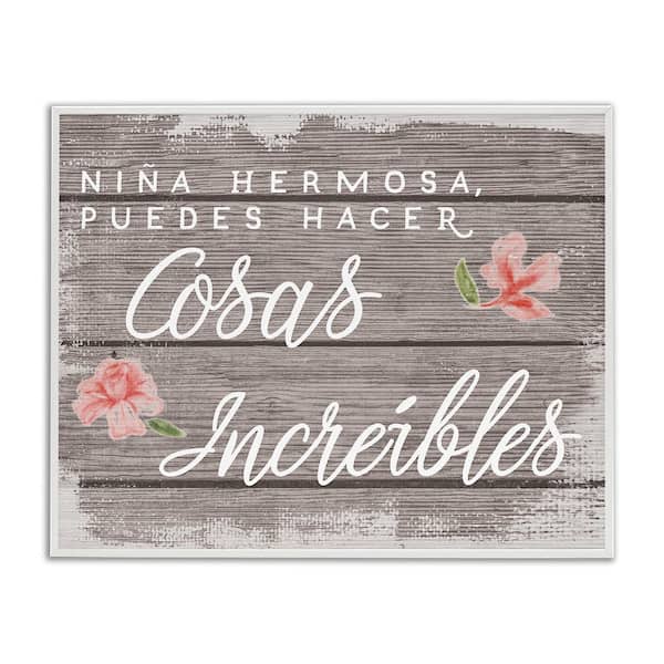 Stupell Industries Little Girl Amazing Things by Lil' Rue White Framed Typography Giclee Art Print 24 in. x 30 in.