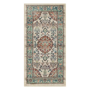 Fitzgerald 2 ft. x 4 ft. Beige Abstract Scatter Area Rug
