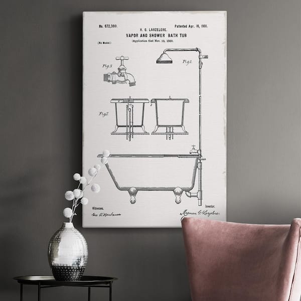 Vintage Bath II by Wexford Homes Unframed Giclee Home Art Print 36 in. x 24 in.