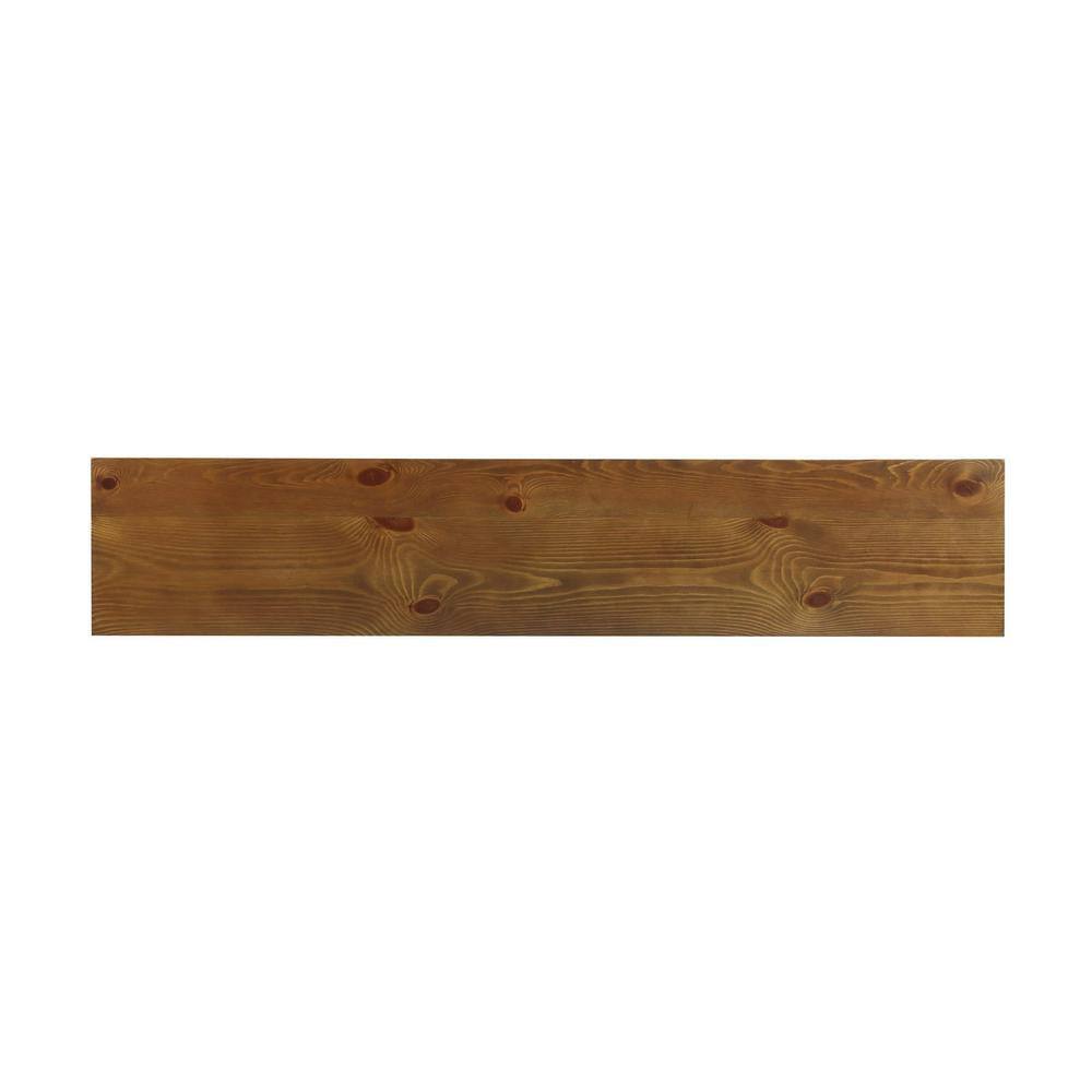 72" Oak Wood Console Table with Storage Shelf
