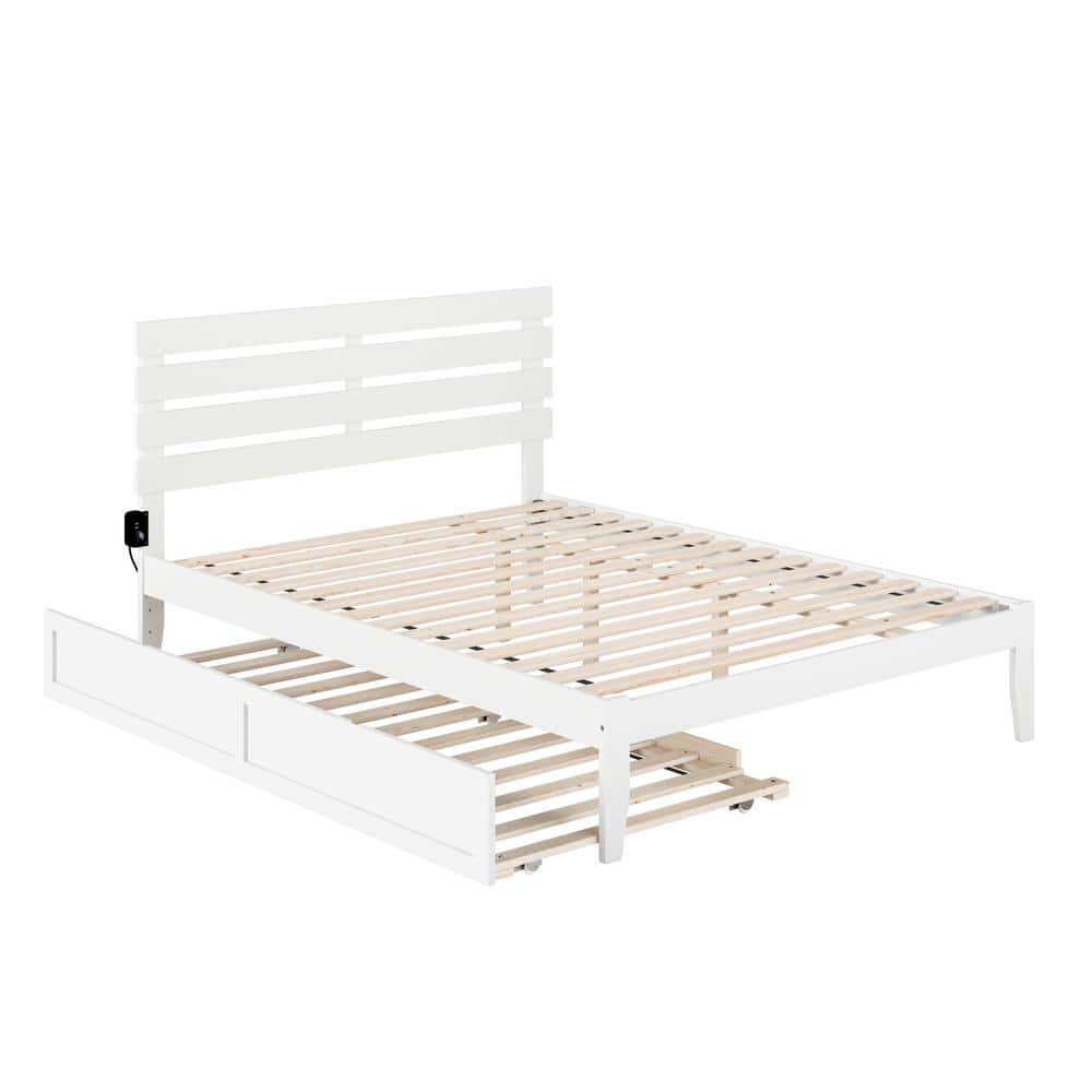 AFI Oxford Queen Bed with USB Turbo Charger and Twin Extra Long Trundle ...