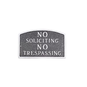 No Soliciting, No Trespassing Arch Small Statement Plaque - Swedish Iron