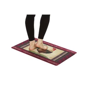 18 in. x 30 in. Vintage Rooster Kitchen Cushion Floor Mat
