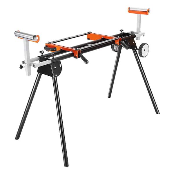 Miter Saw Stand, 550 lbs. Load Capacity Universal Steel Collapsible Stand, Adjustable Height and Length, Miter Saw Stand