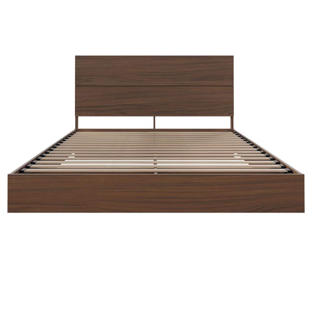 Full Newport Celebri-T Platform Bed with Walnut Headboard
