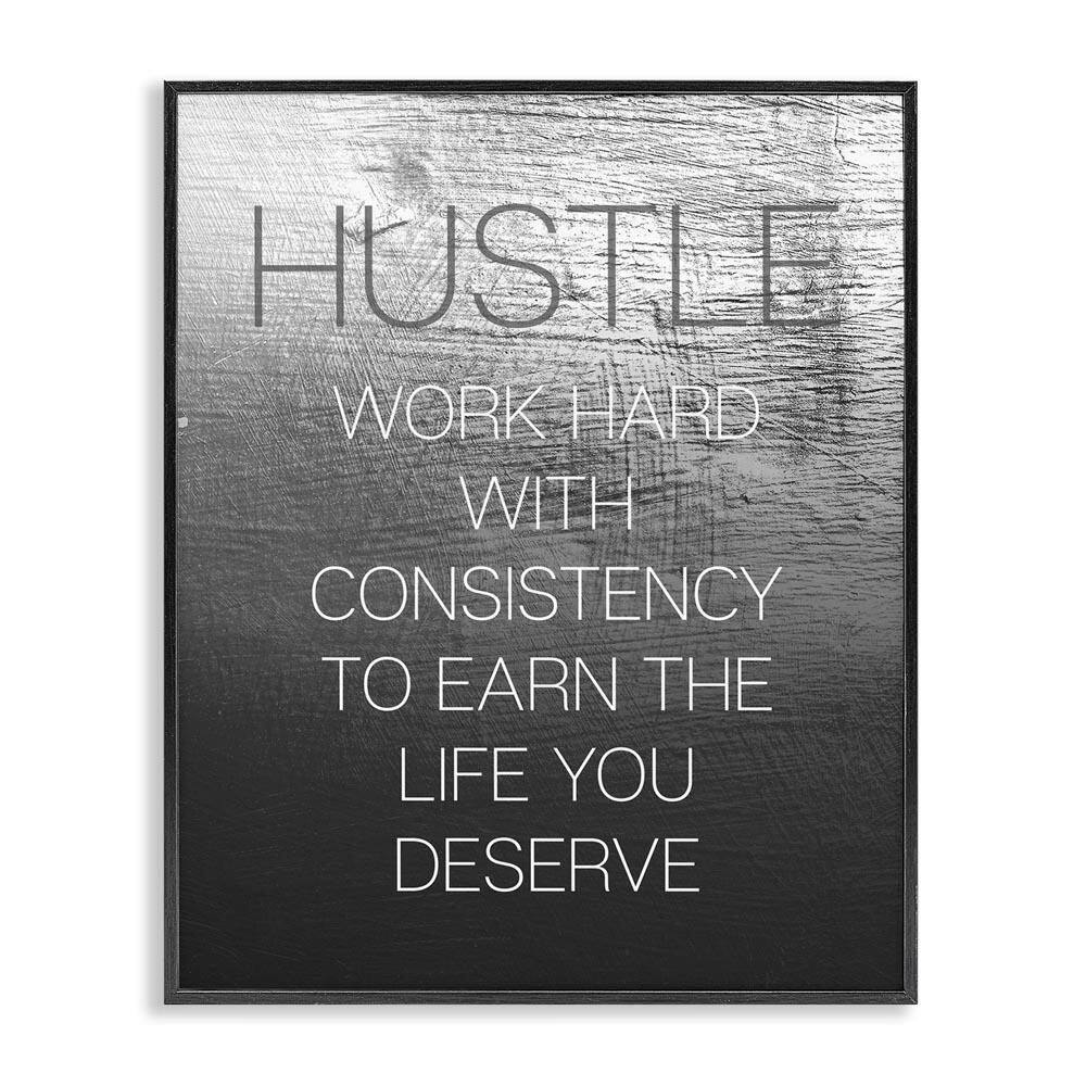 Hustle Motivational Definition by Daphne Polselli Black Framed Typography Giclee Art Print 20 in. x 16 in. price history on PriceWatchPro