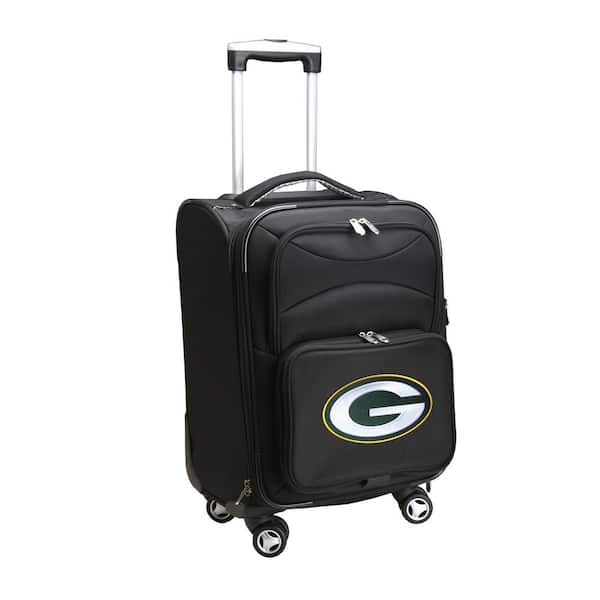 Denco NFL Green Bay Packers 21 in. Black Carry-On Spinner Softside Suitcase