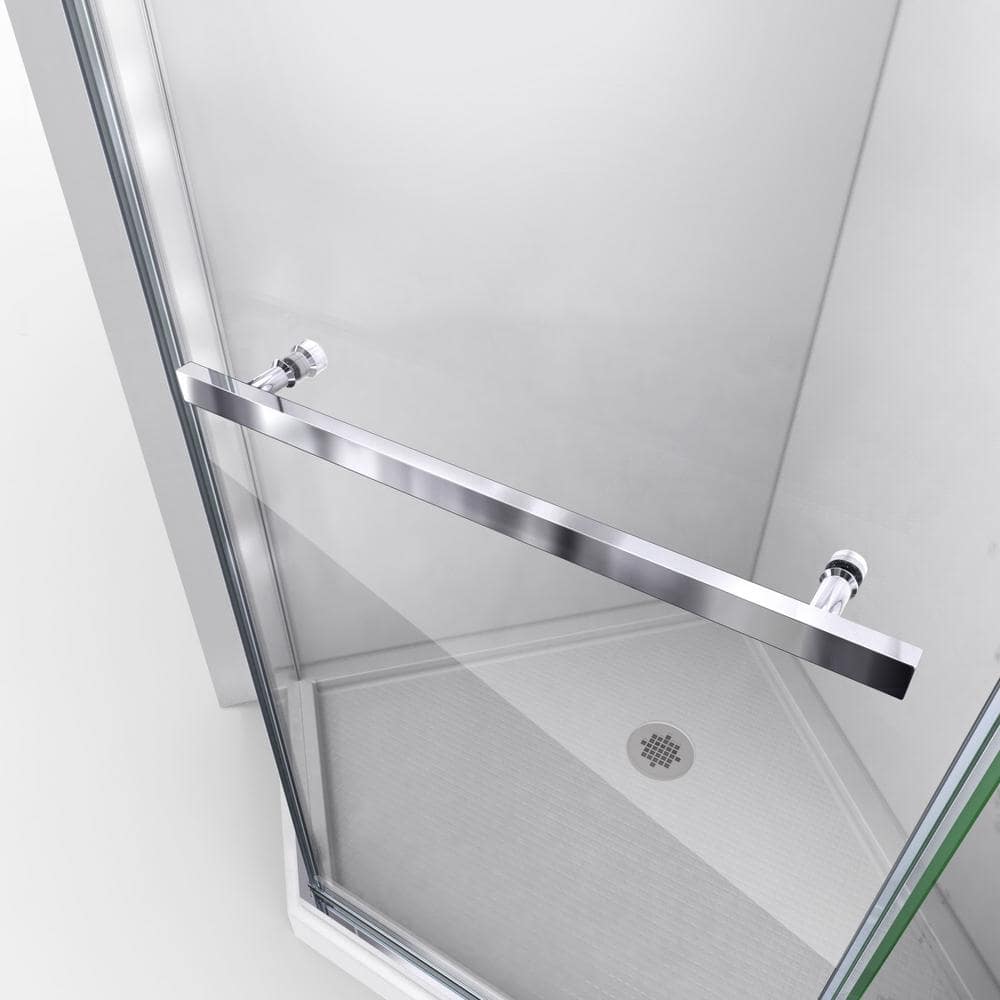 DreamLine Frameless Neo-Angle Pivot Shower Enclosure with Brushed Nickel Hardware