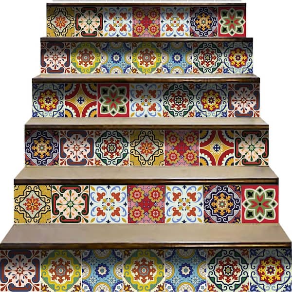 Multi-Color C55 5 in. x 5 in. Vinyl Peel and Stick Tile (24 Tiles, 4.17 sq.ft./Pack)
