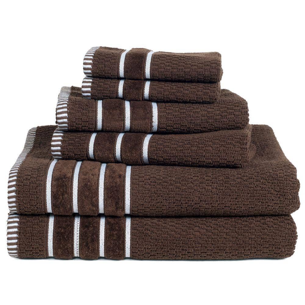 UPC 886511653153 product image for 6-Piece Chocolate 100% Cotton Rice Weave Towel Set | upcitemdb.com