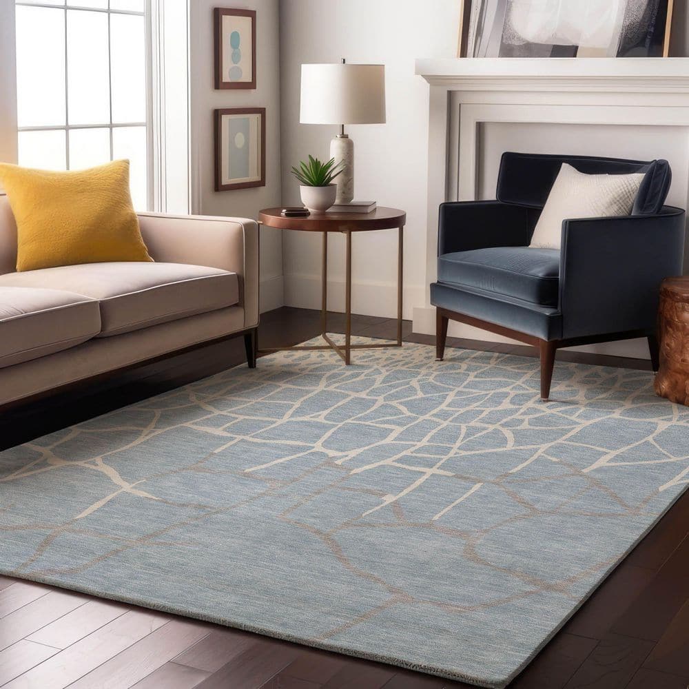 Mayfield Premium Machine Washable Abstract AMF1049 Sky 5 ft. x 7 ft. 6 in. Area Rug price history on PriceWatchPro