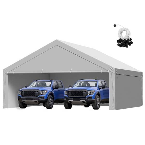 VEVOR Carport Replacement Canopy, 20 x 20 ft. Potable Garage Tent