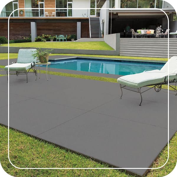 BEHR PREMIUM - 5 Gal. Gray Granite Grip Decorative Flat Interior/Exterior Concrete Floor Coating