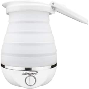 3.4-Cup White Dual-Voltage Collapsible Travel Kettle