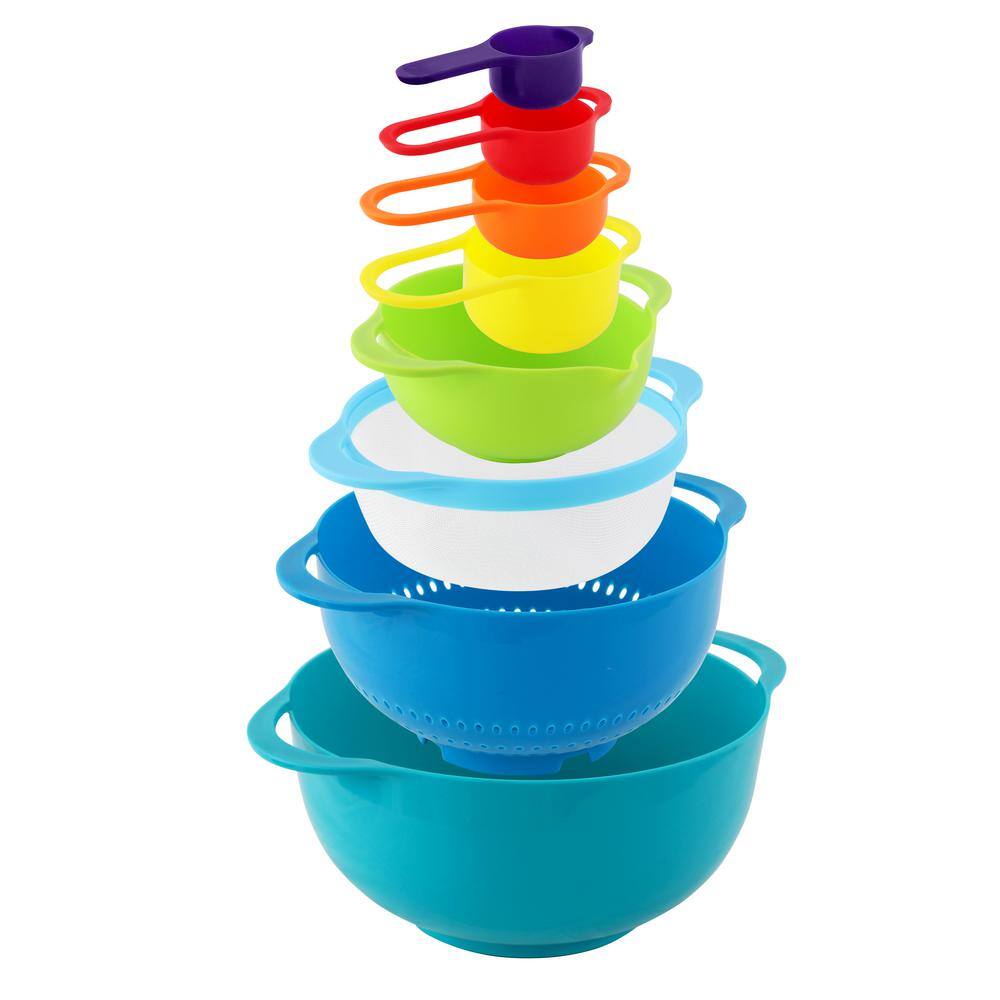 Colorful Stackable Mixing Bowl and Measuring Cup Set