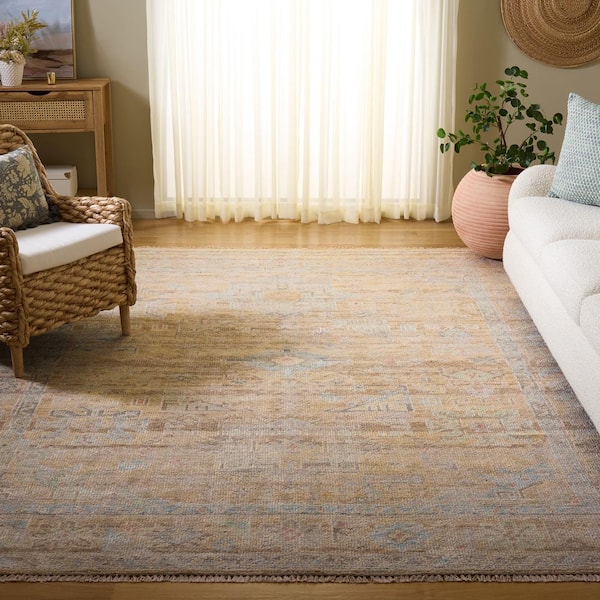 Mahajara 8 ft. x 10 ft. Beige/Light Blue Persian Area Rug