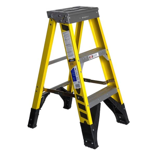 Werner 3 ft. Yellow Fiberglass Step Ladder with 375 lb. Load Capacity Type IAA Duty Rating