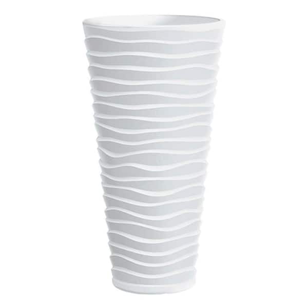 Wave City Planter Large 15.3 in. x 29.5 in. White Polypropylene (HDPE ...