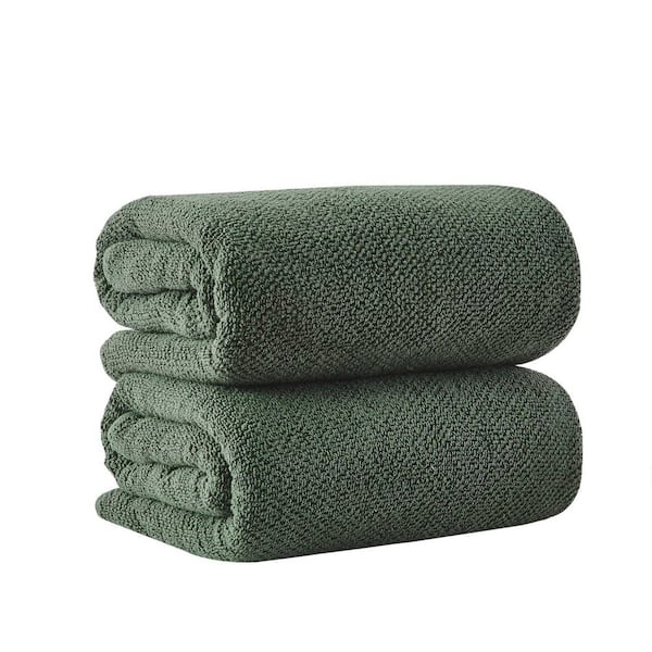 Forest Green 2-Pack 100% Cotton Quick Dry Bath Sheet