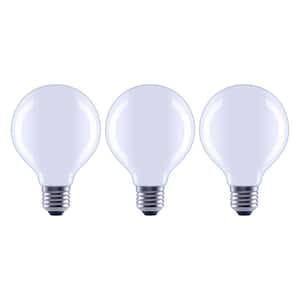 100-Watt Equivalent G25 Dimmable Globe Frosted Glass Filament LED Vintage Edison Light Bulb Daylight (3-Pack)