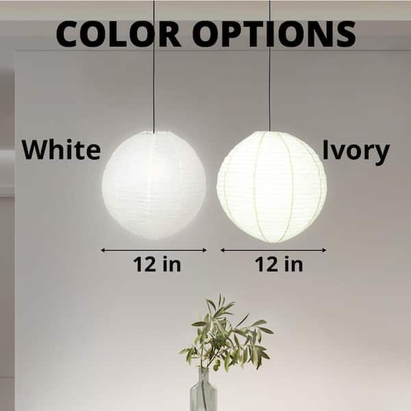 MPG Orb 12 in. 60-Watt 1-Light White Hanging Lantern Pendant-Light