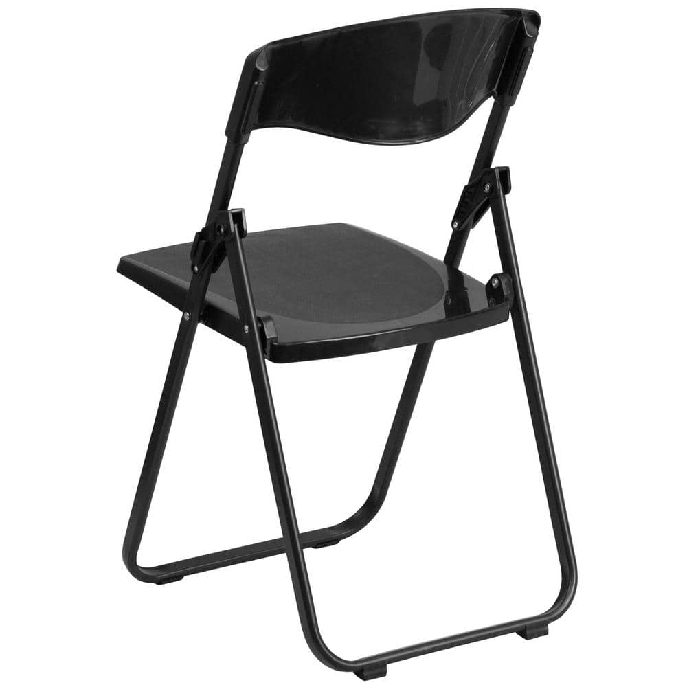 Hercules Series 32.25" Black Metal Armless Reception Chair