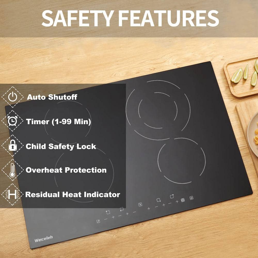 30 Inch Black Ceramic Electric Cooktop with Touch Control