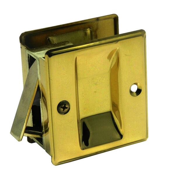 Barton Kramer 2-3/4 in. Pocket Door Brass Passage Lock