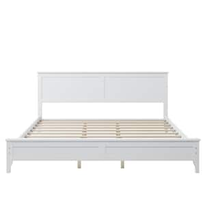 Furniture of America Seboya White King Panel Bed with LED Light