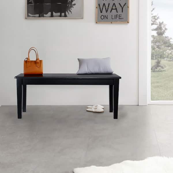 Boraam Shaker Black Dining Bench Backless 44in. 36318 - The Home Depot