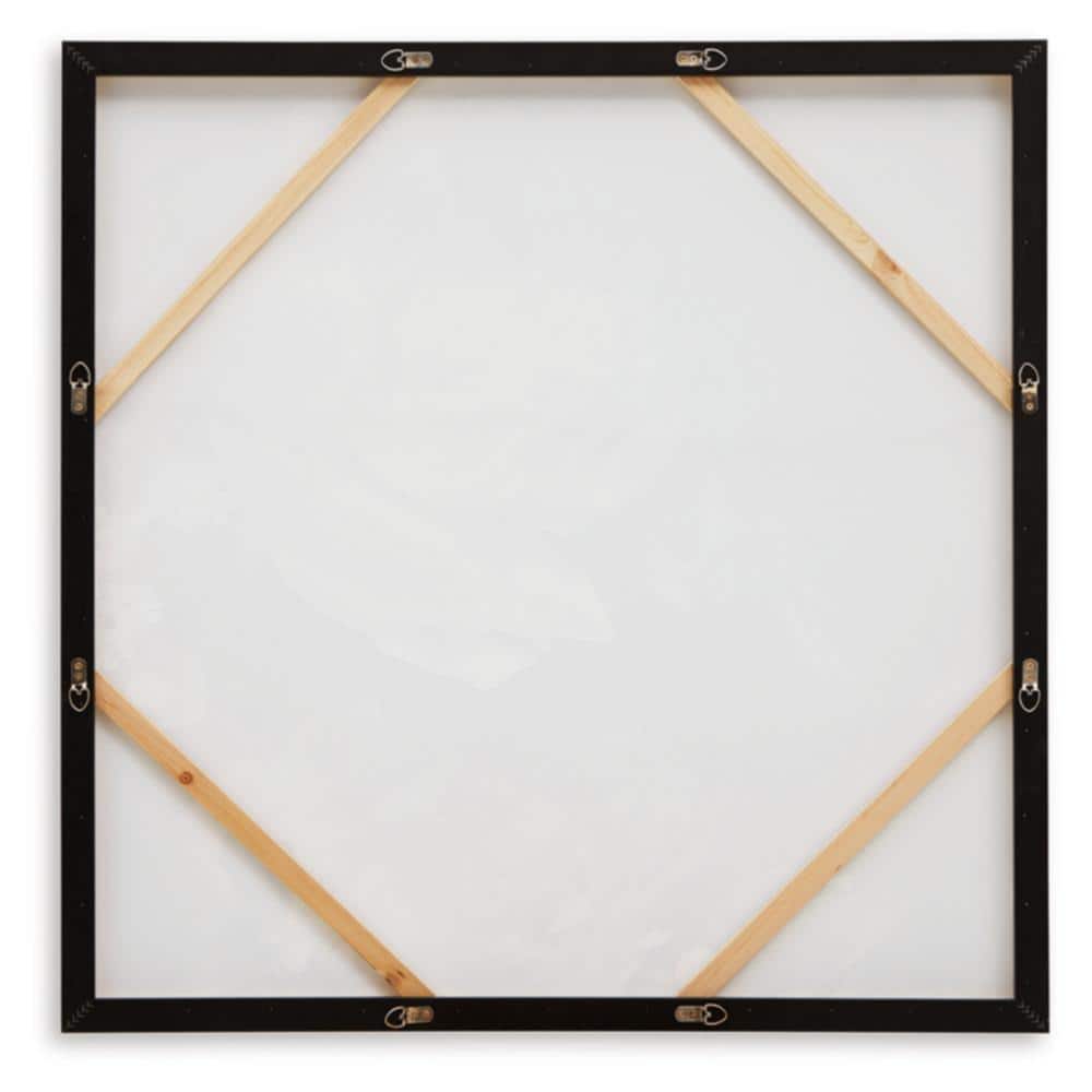 Hurshaw Beige and Dark Brown Floral Canvas Wall Art 40 x 40 Inches
