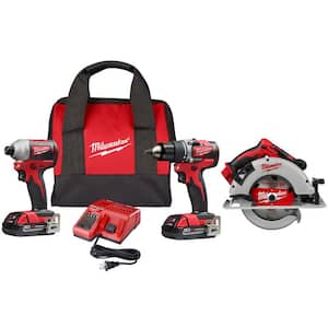 M18 18V Lithium-Ion Brushless Cordless Compact Drill/Impact Combo Kit (2-Tool) W/7-1/4 in. Circular Saw