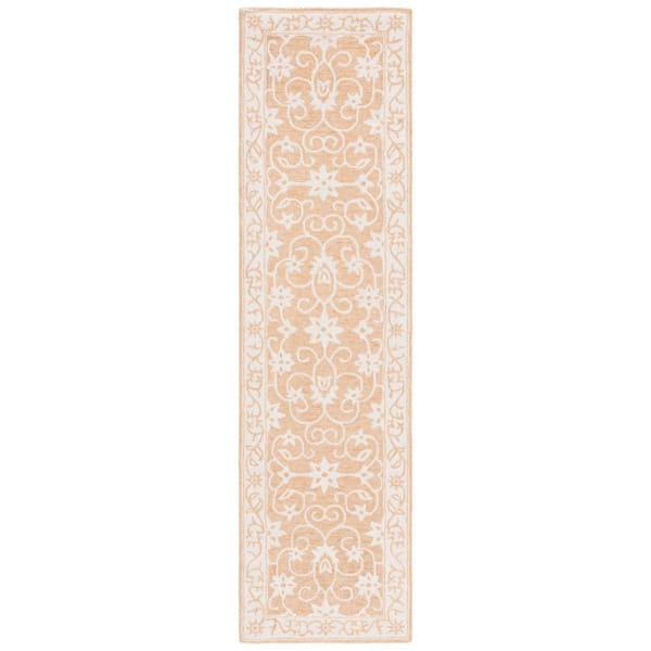 Jardin 2 ft. x 9 ft. Yellow/Ivory Border Floral Runner Rug