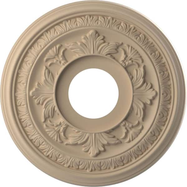 Ekena Millwork 13 in. O.D. x 3-1/2 in. I.D. x 3/4 in. P Baltimore Thermoformed PVC Ceiling Medallion in UltraCover Satin Smokey Beige