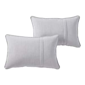 Sunbrella Granite Rectangle Outdoor Throw Pillow with Pleat (2-Pack)