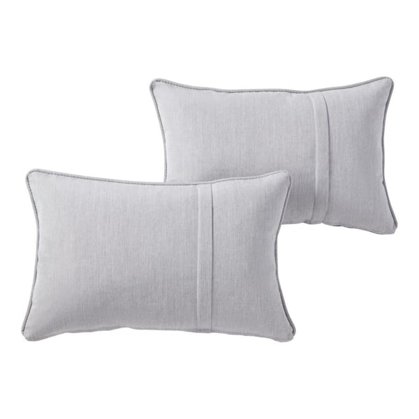Greendale Home Fashions Sunbrella Granite Rectangle Outdoor Throw Pillow with Pleat (2-Pack)