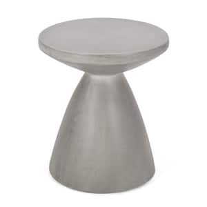 Laconia Concrete Finish Hourglass Stone Outdoor Side Table