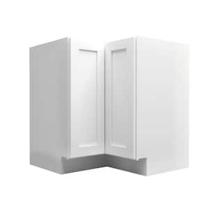 Avondale 36 in. W x 24 in. D x 34.5 in. H Ready to Assemble Plywood Shaker Lazy Susan Corner Cabinet in Alpine White
