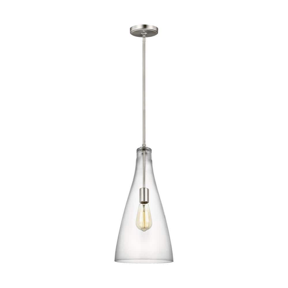 Arilda Brushed Nickel 18.75" Hand-Blown Glass LED Pendant Light