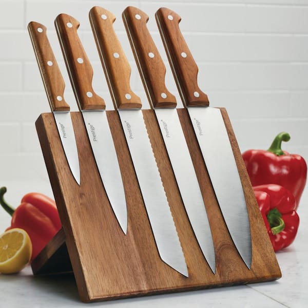 BALANCING 9-Pieces 4116 Stainless Steel Knife Set with SS Handle with  Acacia Knife Block DCN66032 - The Home Depot