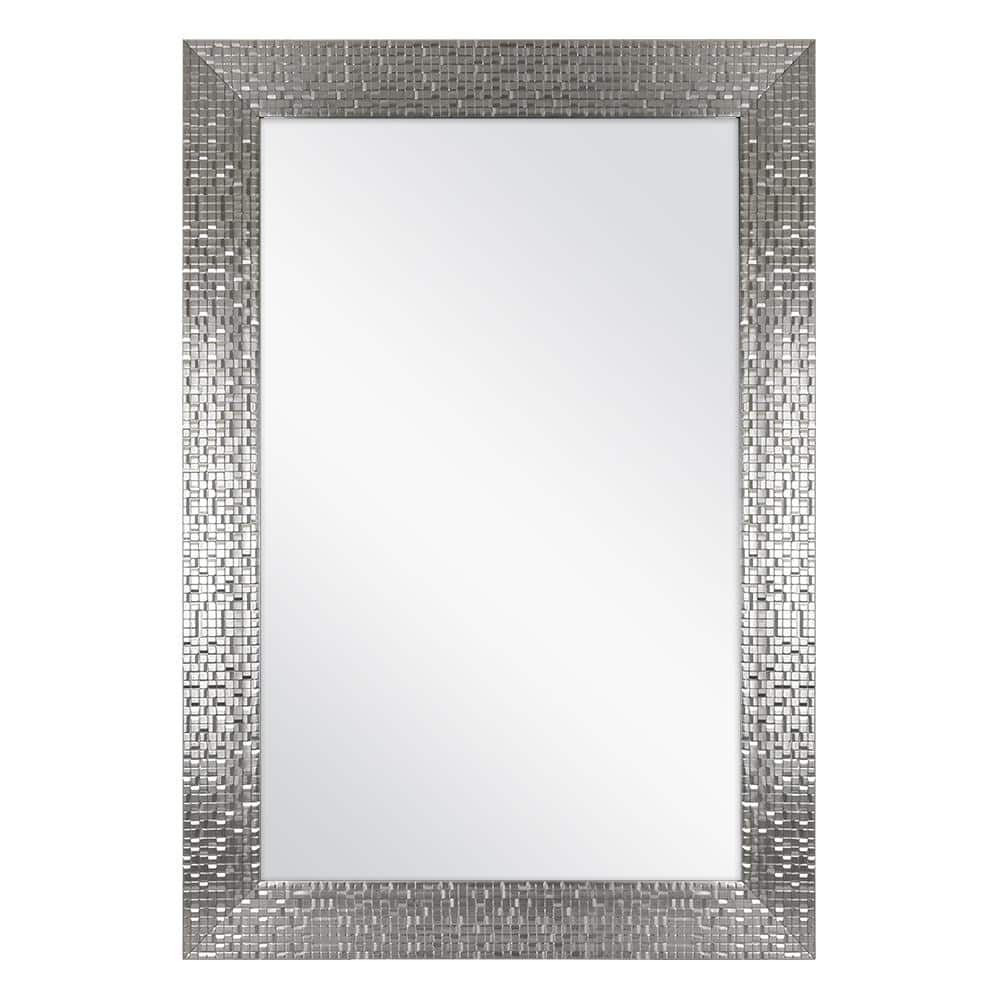 Home Decorators Collection 24 In W X 35 In H Framed Rectangular Anti Fog Bathroom Vanity Mirror In Silver 81159 The Home Depot