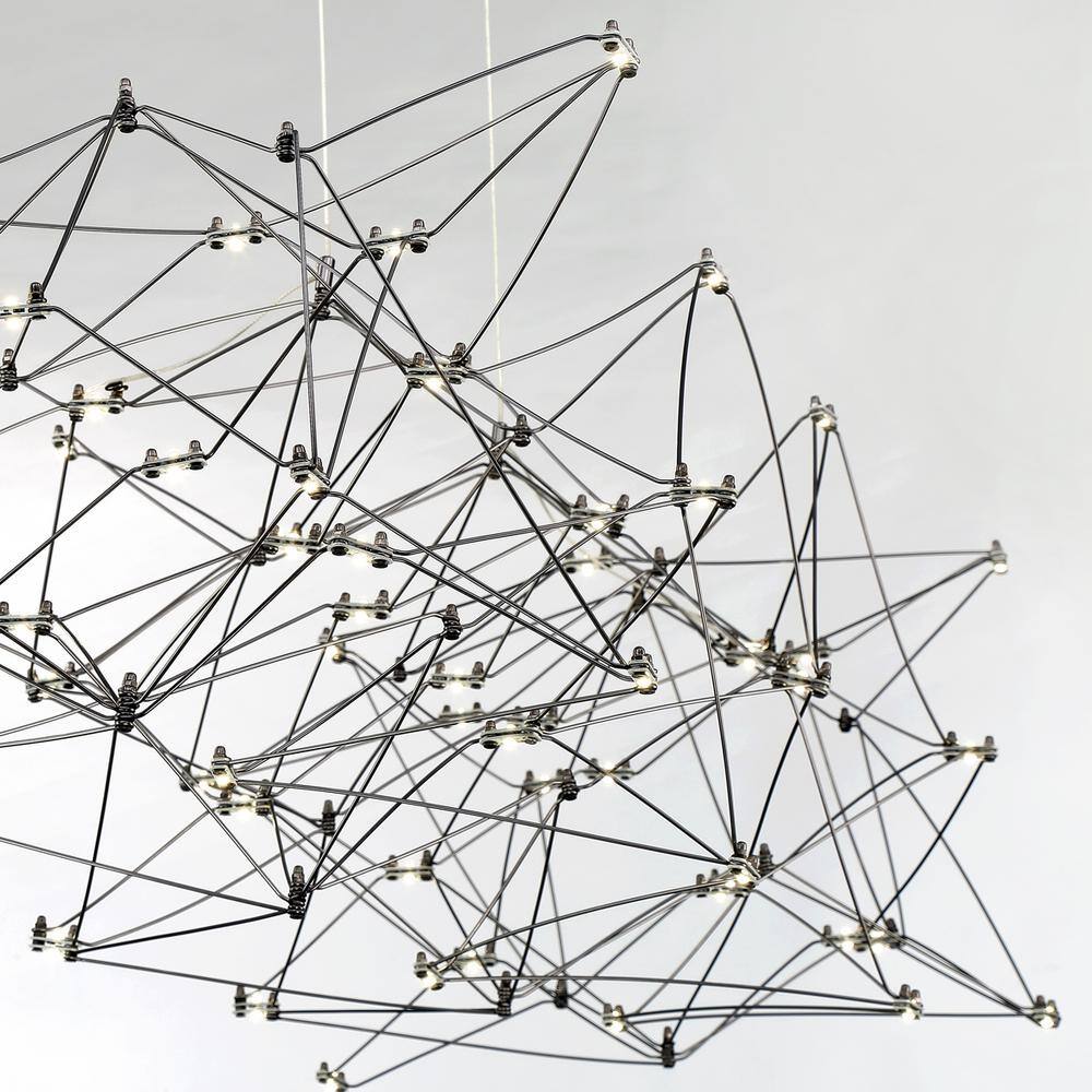 Leonardelli Dark Chrome 48" LED Geometric Chandelier