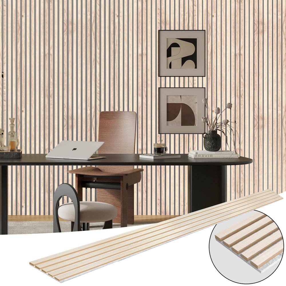Art3d 4-Piece Wood Slat Acoustic Panels,3D Textured Panel For Ceiling And Wall Walnut