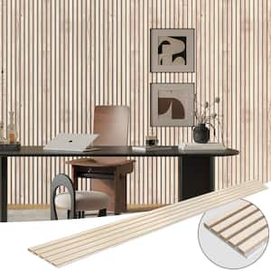 White Elm 0.83 in. x 0.65 ft. x 7.87 ft. Wood Slat Acoustic Panels, MDF Decorative Wall Paneling (4 Piece/21 sq. ft.)