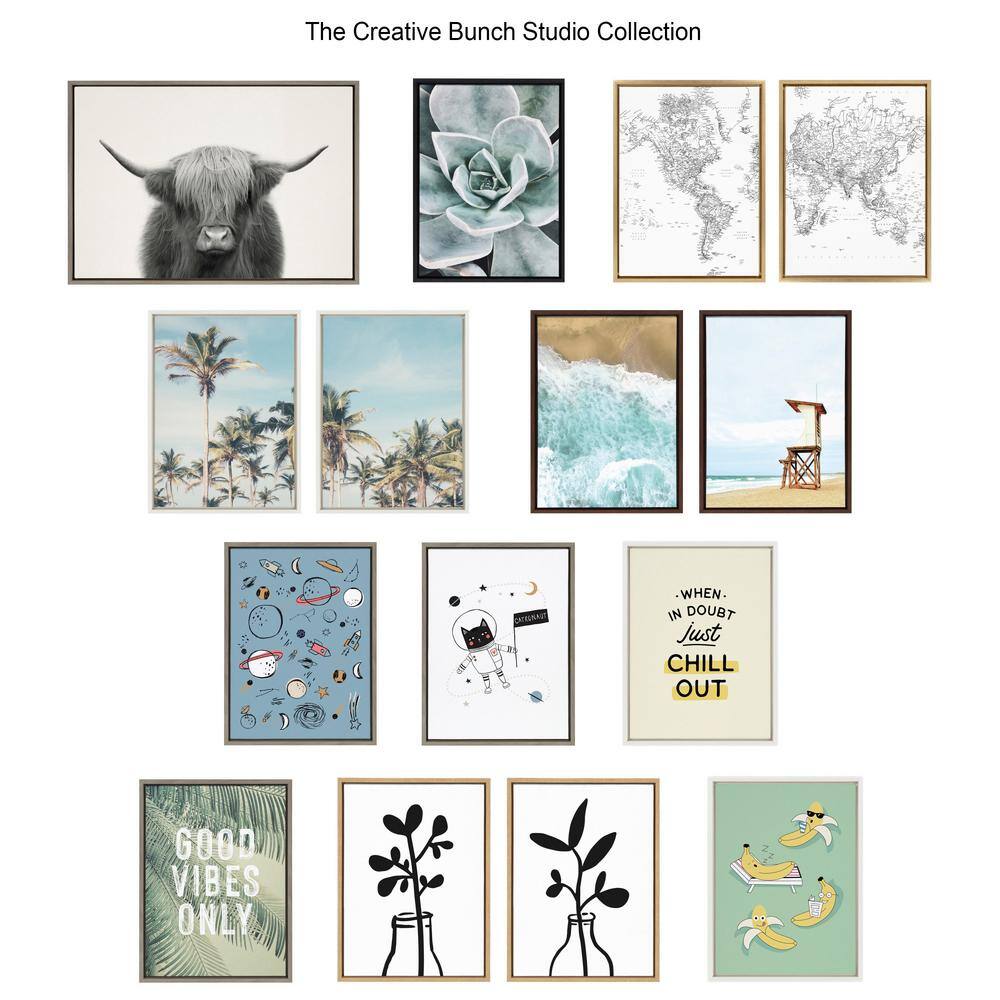 Sylvie Pale Blue Sea Coastal Canvas Print with White Frame