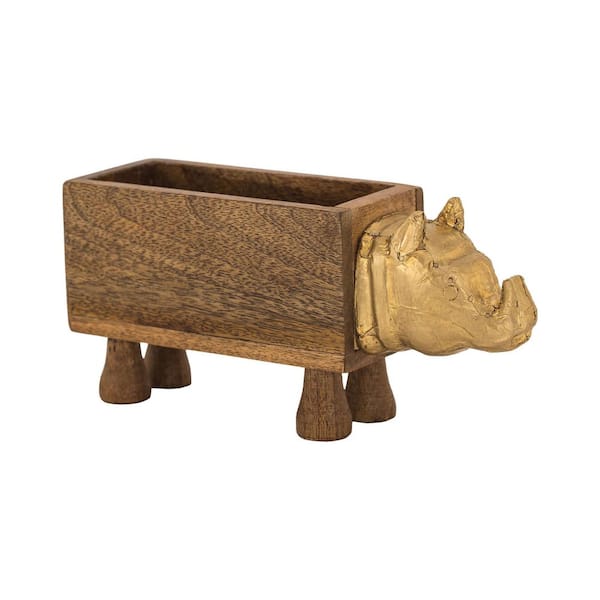 Titan Lighting Rhino 11 in. x 5 in. Wood and Metal Decorative Box