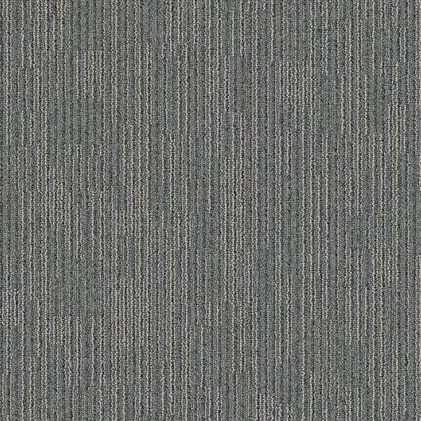 Merrick Brook - Lava - Gray Commercial 24 x 24 in. Glue-Down Carpet Tile Square (96 sq. ft.)