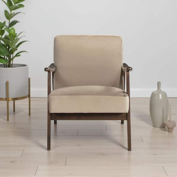 Vandie Brown Polyester Arm Chair with Tight Back
